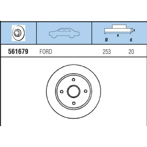 FREN DISKI ARKA HAVALI TK FORD MONDEO 1,6I 1.8TD 1.8I 2.0I 2,5I 96>>