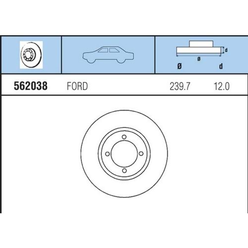 FREN DISKI ON TK FORD FIesta 1,2 1,3 1.8D 00>KA 1,3 ENJ 96>00