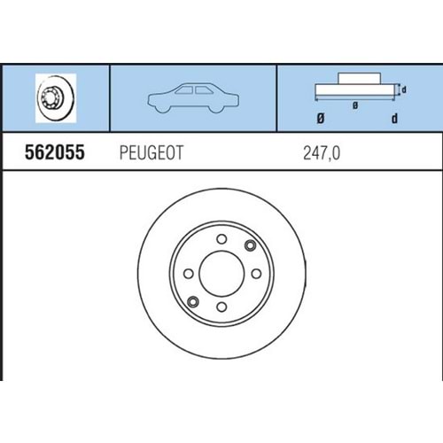 FREN DISKI ON PEUGEOT 106 91>206 1,4 1,6 98>306 ABS DUZ