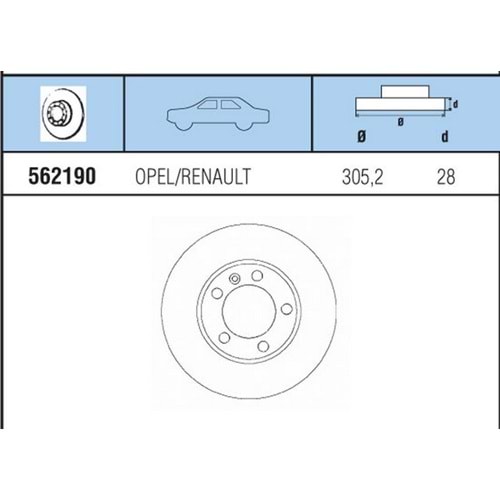FREN DISKI ON HAVALI OPEL MOVANO 2 8 98>01- 1 9-2 2-2 5 01>16