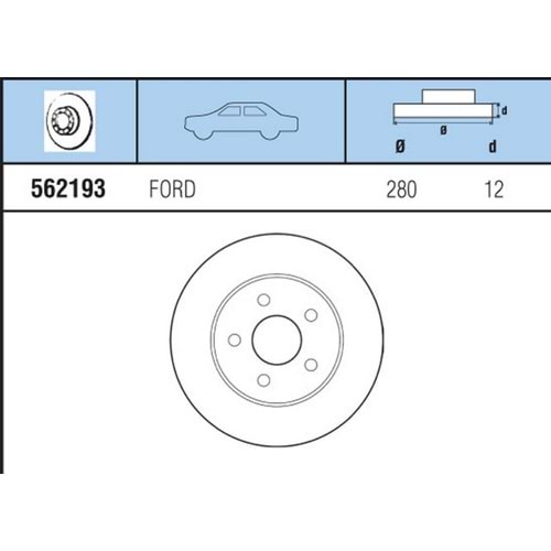 FREN DISKI ARKA FORD MONDEO III 1,8- 2,0 01>