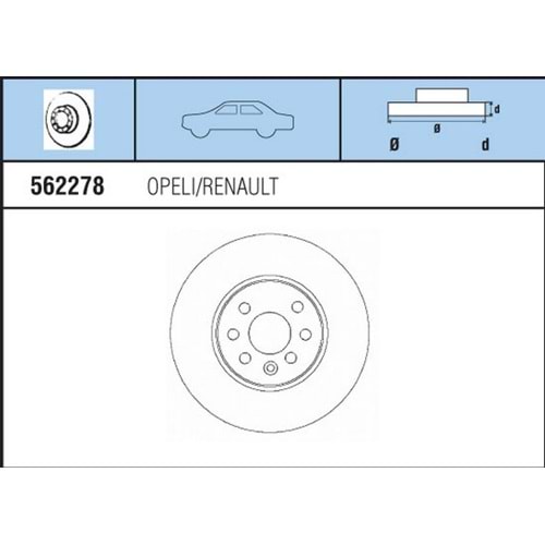 FREN DISKI ON HAVALI TK OPEL MERIVA 1,3 1,6 1,7 1,8 ASTRA H