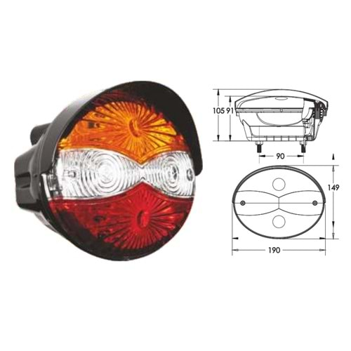 STOP LAMBASI 5 FONKSIYONLU SAPKALI MODEL COK AMACLI OVAL UNIVERSAL