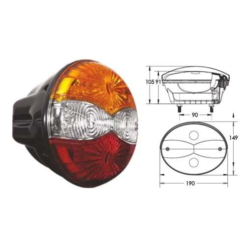 STOP LAMBASI 5 FONKSIYONLU STANDART MODEL COK AMACLI OVAL UNIVERSAL