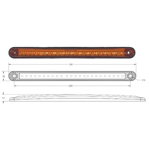 LED SİNYAL LAMBASI DÜZ SİNYALLİ 24CM 12V