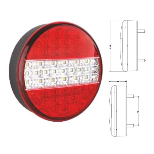 LED HAMBURGER STOP LAMBASI SARI - KIRMIZI - BEYAZ 4 FONKSİYONLU 12V