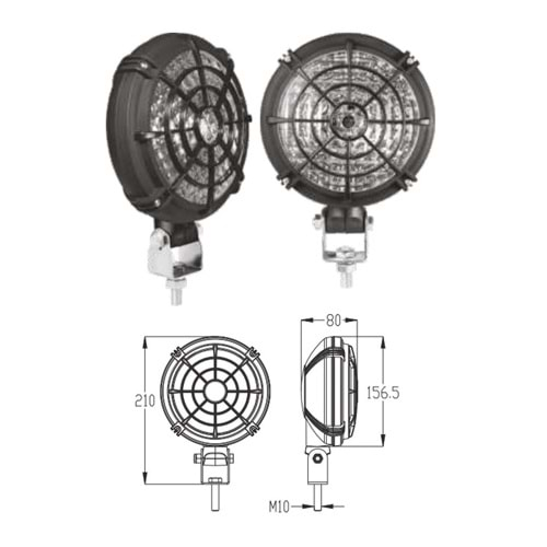 CALISMA LAMBASI YUVARLAK KAFESLI 125mm AYDINLATMALI UNIVERSAL