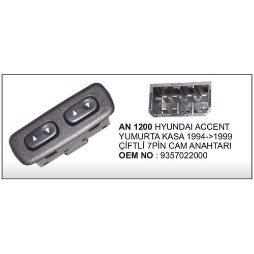 ANAHTAR CAM HYUNDAI ACCENT CIFTLI 1996>2000