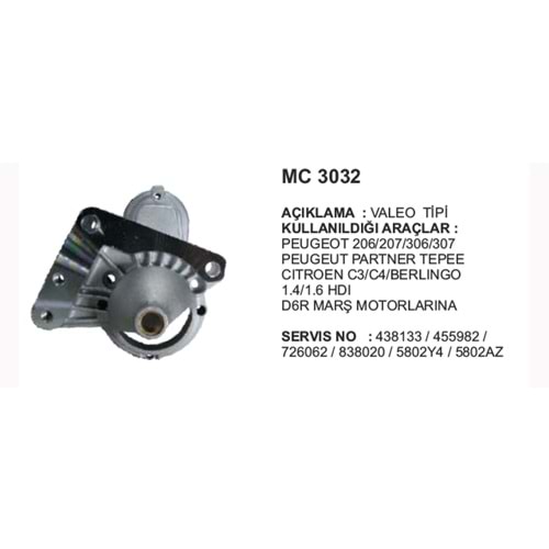 PİNYON KAPAĞI D6R PEUGEOT 206 306 C3 C4 1