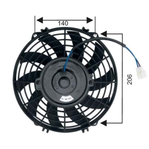 FAN MOTORU 12V 9 PERVANELI