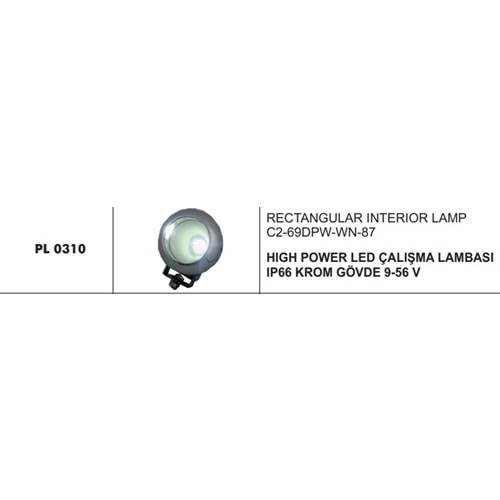 HIGH POWER LED CALISMA LAMBASI IP66 KROM GOVDE 9 56V