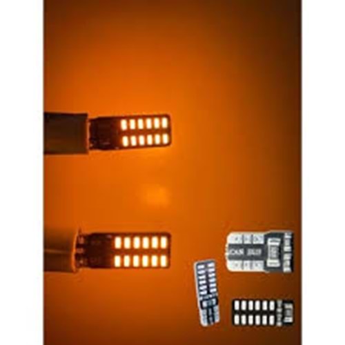 LED AMPUL T10 12V TURUNCU 24 LED