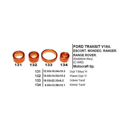 MARS BURCU FORD TRANSIT V184 REDUKTORLU MARS JSX-3132C-640 BX-202 MOTOCRAFT TIP