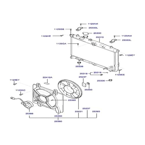 RADYATOR FAN DAVLUMBAZI TEK- MATRIX 08>11 DIZEL