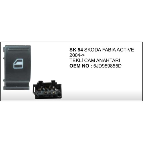 CAM ACMA ANAHTARI SKODA FABIA ACTIVE 04- TEKLI