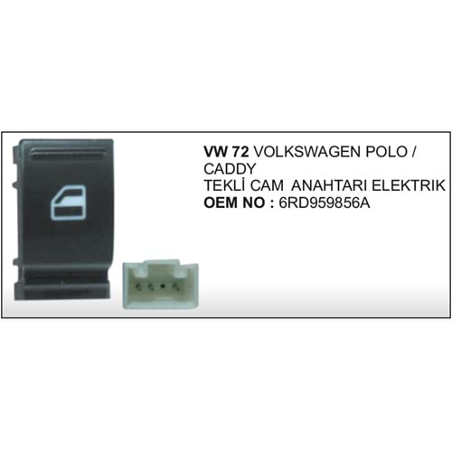 CAM ACMA ANAHTARI TEKLI ELEKTRIKLI VW POLO CADDY