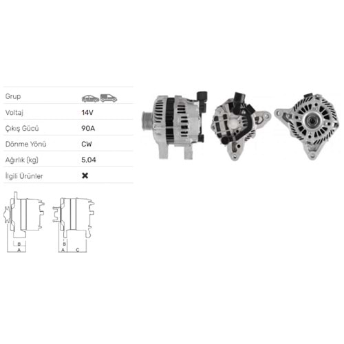 ALTERNATOR 14V 90A CITROEN - PEUGEOT