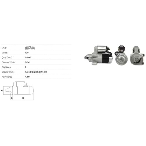 MARS MOTORU 24V 8.3KW 12 DIS CU MMINS 39MT