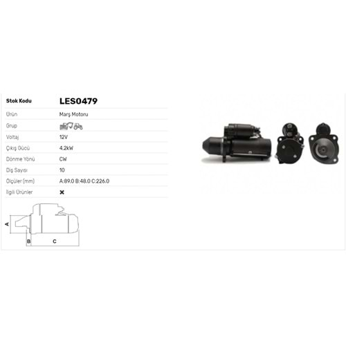 M.MOTORU 12V 3.2kW 10DİŞ FORD-CUMMINS-PERKINS- INGERSOLLRAND-JLG-BOMAG SİLİNDİR