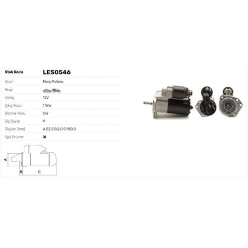 M.MOTORU 12V 1.1kW 9DİŞ SEAT AROSA 1.0,1.4-VW LUPO 1.0, POLO 1.0 ,POLO 1.4