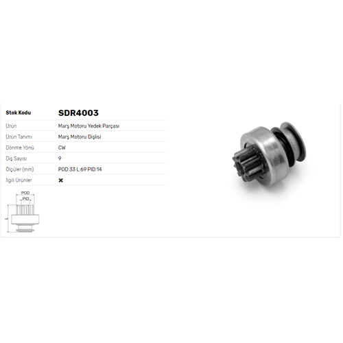 MARS DISLISI 0376 9 DIS ISUZU KAMYONET