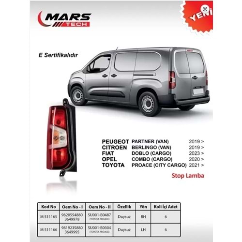 STOP LAMBASI P.PARTNER O.COMBO C.BERLINGO F.DOBLO >19 SAG