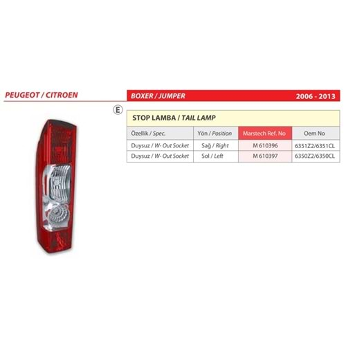 STOP LAMBA DUCATO P-BOXER C.JUMPER 06> R