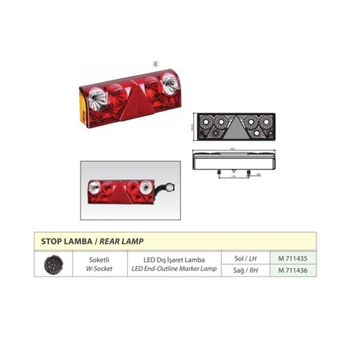 U. Eurostar II Stop Lamba Soketli Led DİL Sol