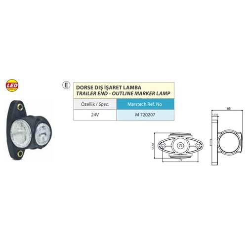 BOYNUZ LAMBA LED 24V U.PROSTAR PS7 DORSE