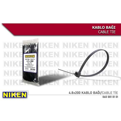 KABLO BAĞI SİYAH 4,8X200 (100 ADET)