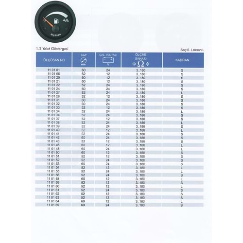 BMC-PROFESYONEL YAKIT GOSTERGE 24V