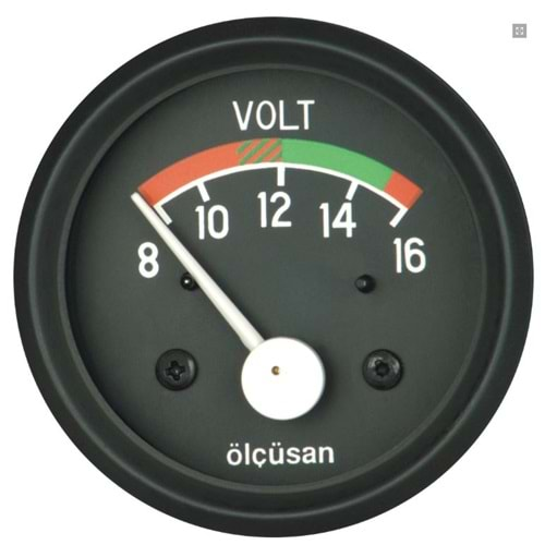 VOLTMETRE 52 12V SIYAH CER