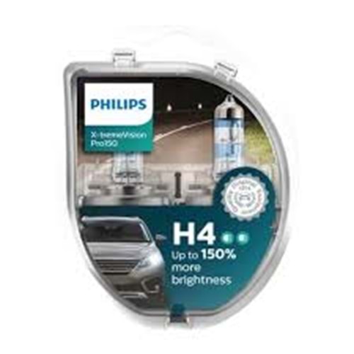 AMPUL H-4 12V 60/55W %150 FAZLA IŞIK X-TREME VISION PRO150