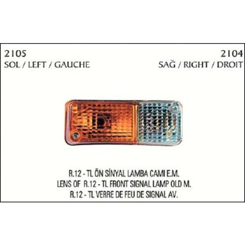 TL ÖN SINYAL CAMI EM SOL R12