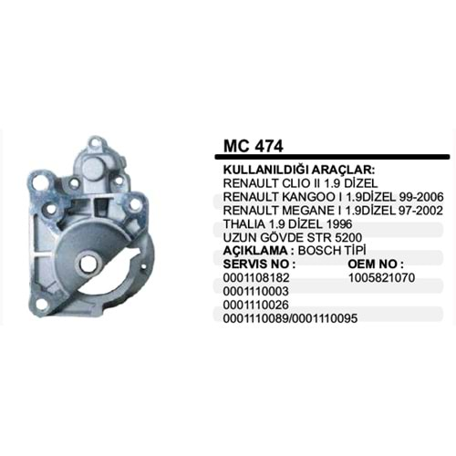 MARS PINYON KAPAK RENAULT CLIO II KANGO 1,9D