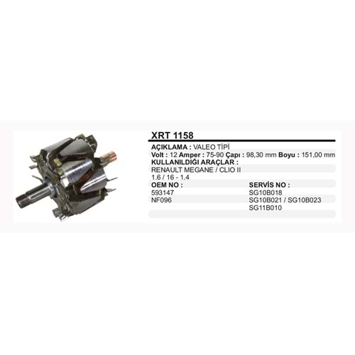 ALT ROTOR 12V VALEO 75-90A CLIO II MEGAN