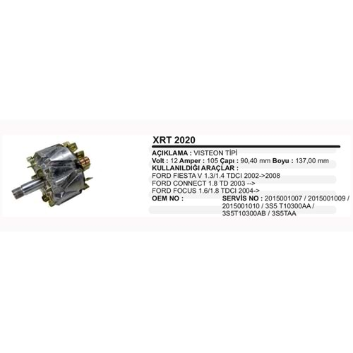 ALT ROTOR VISTEON 12V 105A FIESTA TRASIT