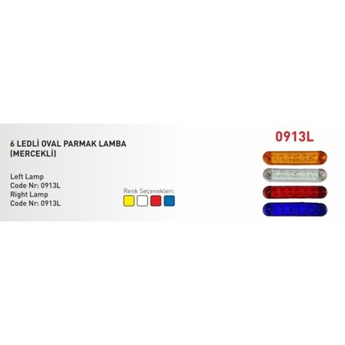 6 LEDLİ OVAL PARMAK LAMBA MERCEKLİ