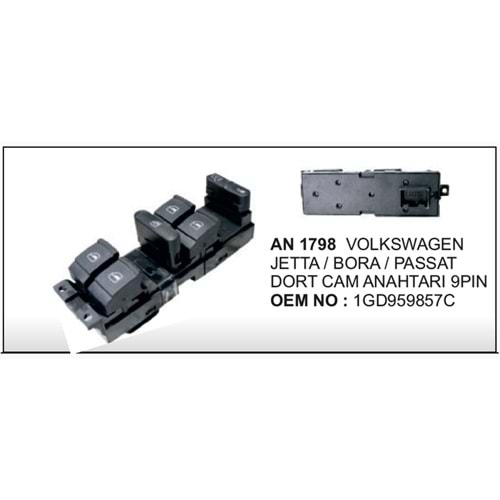 CAM ANAHTARI 9 PIN 4 CAM VOLKSWAGEN JETTA BORA PASSAT