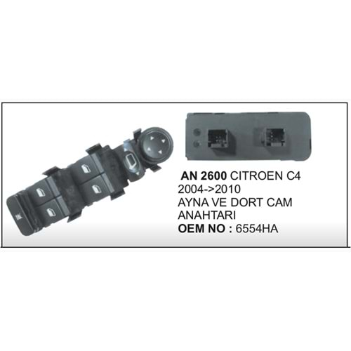 CAM ACMA KAPAMA ANAHTARI CITROEN C4 DORT CAM