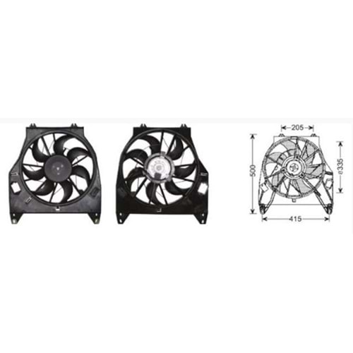 FAN MOTORU RENAULT KANGO 98> 1,5 DCI 1,9DTI