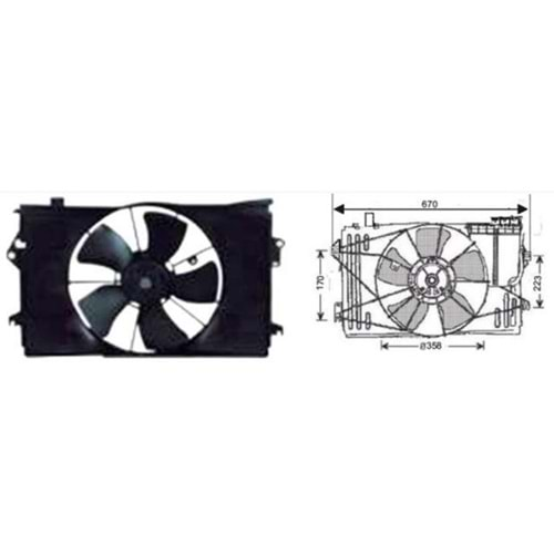 FAN MOTOR TOYOTA COROLLA 1998>2002 CIFTLI