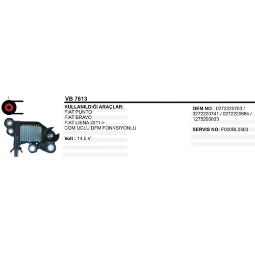 ALT KONJEKTOR 14.5V FIAT PUNTO BRAVO LINEA