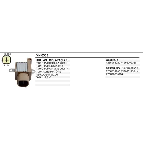 ALT KONJEKTOR DENSO TOYOTA HILUX-COROLLA 2006>