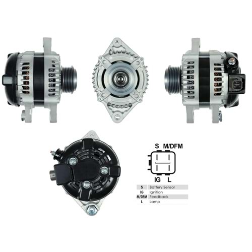 ALT DINAMO 12V 115A DENSO TIP TOYOTA COROLLA AURIS 1.4 D-4D DAN1076