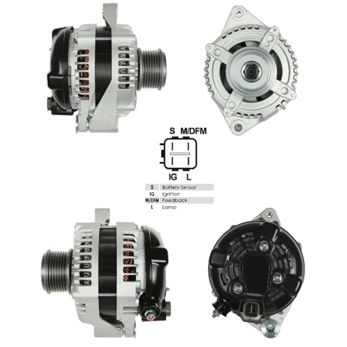 ALT DINAMO 12V 130A TOYOTA HI-LUX PICK-UP - LANDCRUISER IG-S-L-M DENSO TIP JHM