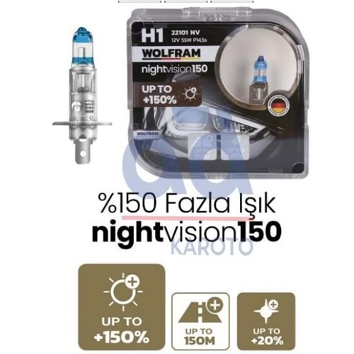 AMPUL H1 12V %150 GUCLU %20 BEYAZ ISIK