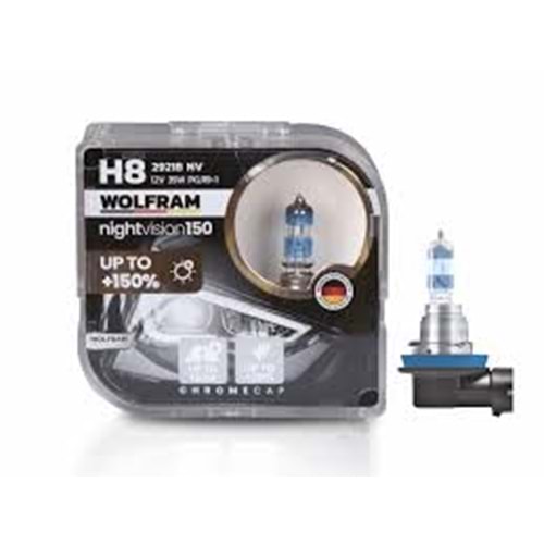 AMPUL H8 12V %150 GUCLU %20 BEYAZ ISIK