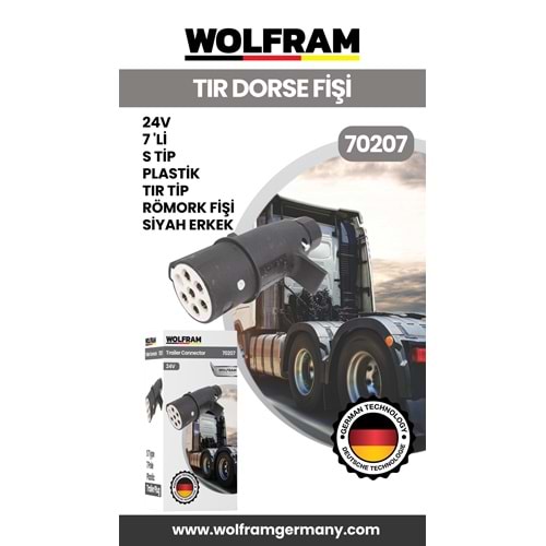 7 Lİ S TİP PLASTİK TIR DORSE FİŞİ SİYAH ERKEK 24V