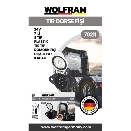 7 Lİ S TİP PLASTİK TIR DORSE FİŞİ DİŞİ BEYAZ KAPAK 24V